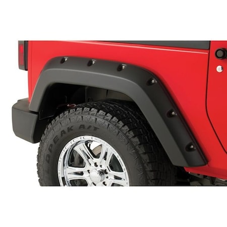 17-17 F250/ 350 SUPER DUTY FENDER FLARES POCKET STYLE 2PC REAR BLACK